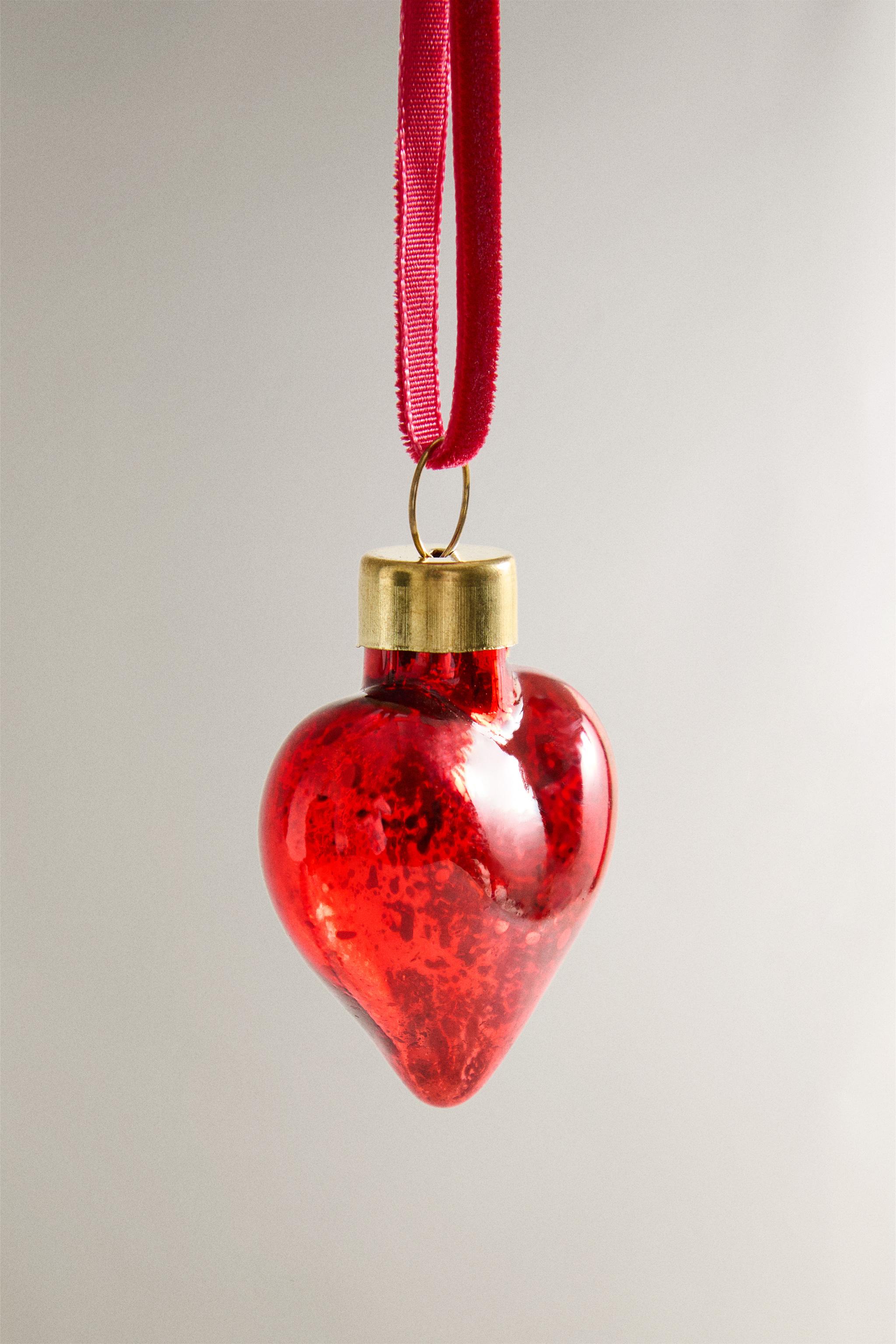 SET OF MINI HEART CHRISTMAS TREE ORNAMENTS (SET OF 3)